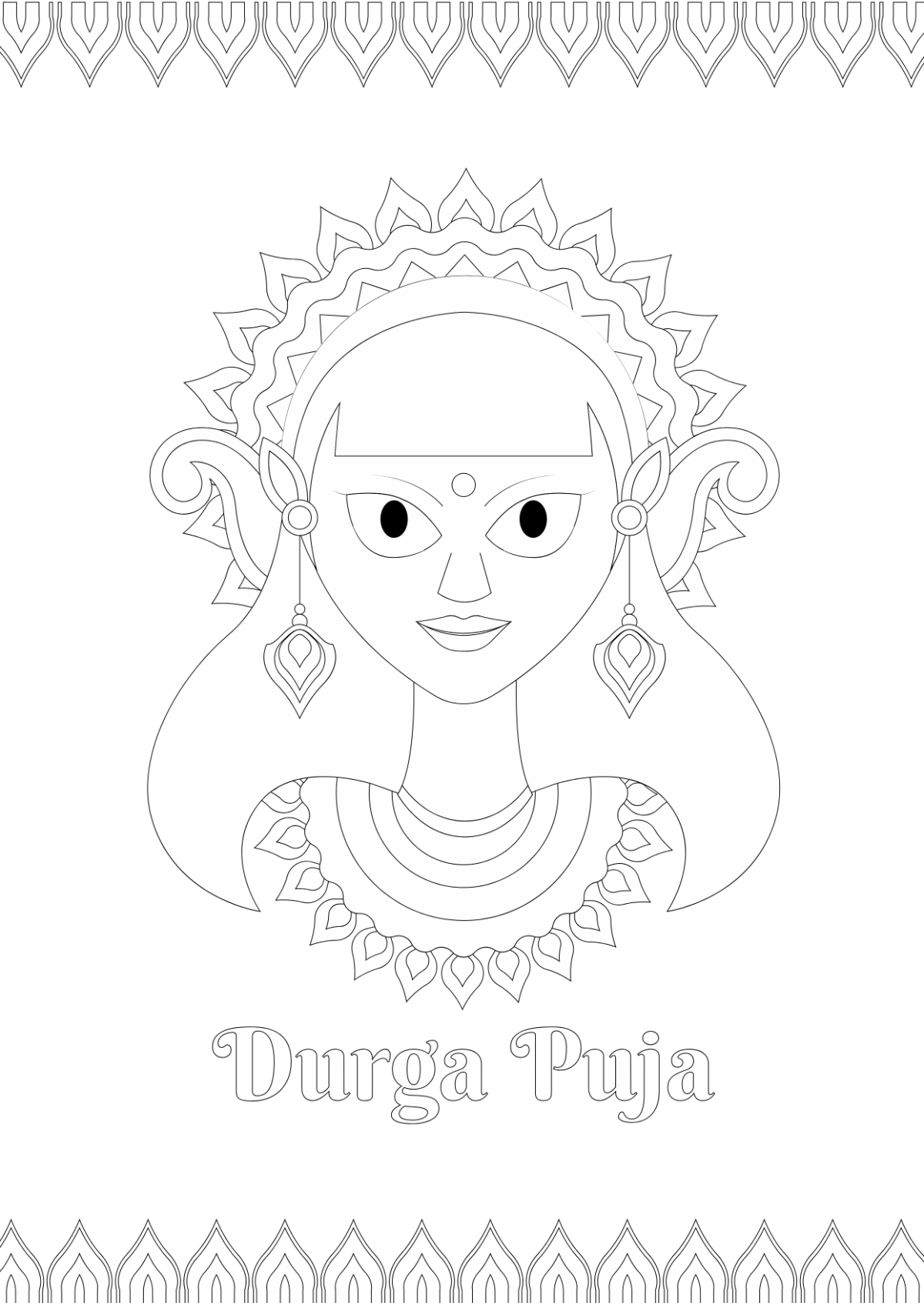 Durga Puja Poster Drawing