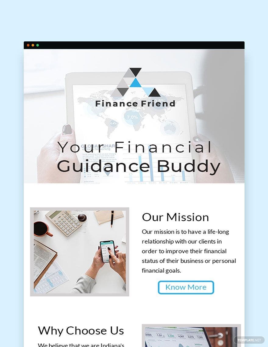 Finance Consultant Email Newsletter Template in PSD, Outlook, HTML5