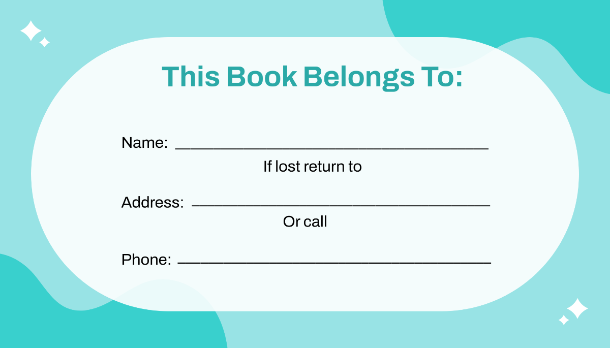 Free Book Name Label Template to Edit Online