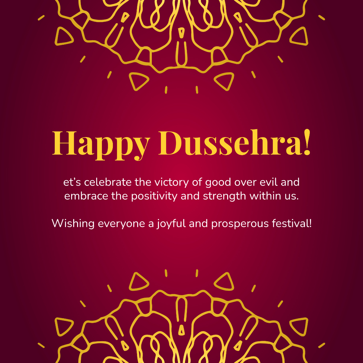 Dussehra Social Media Post