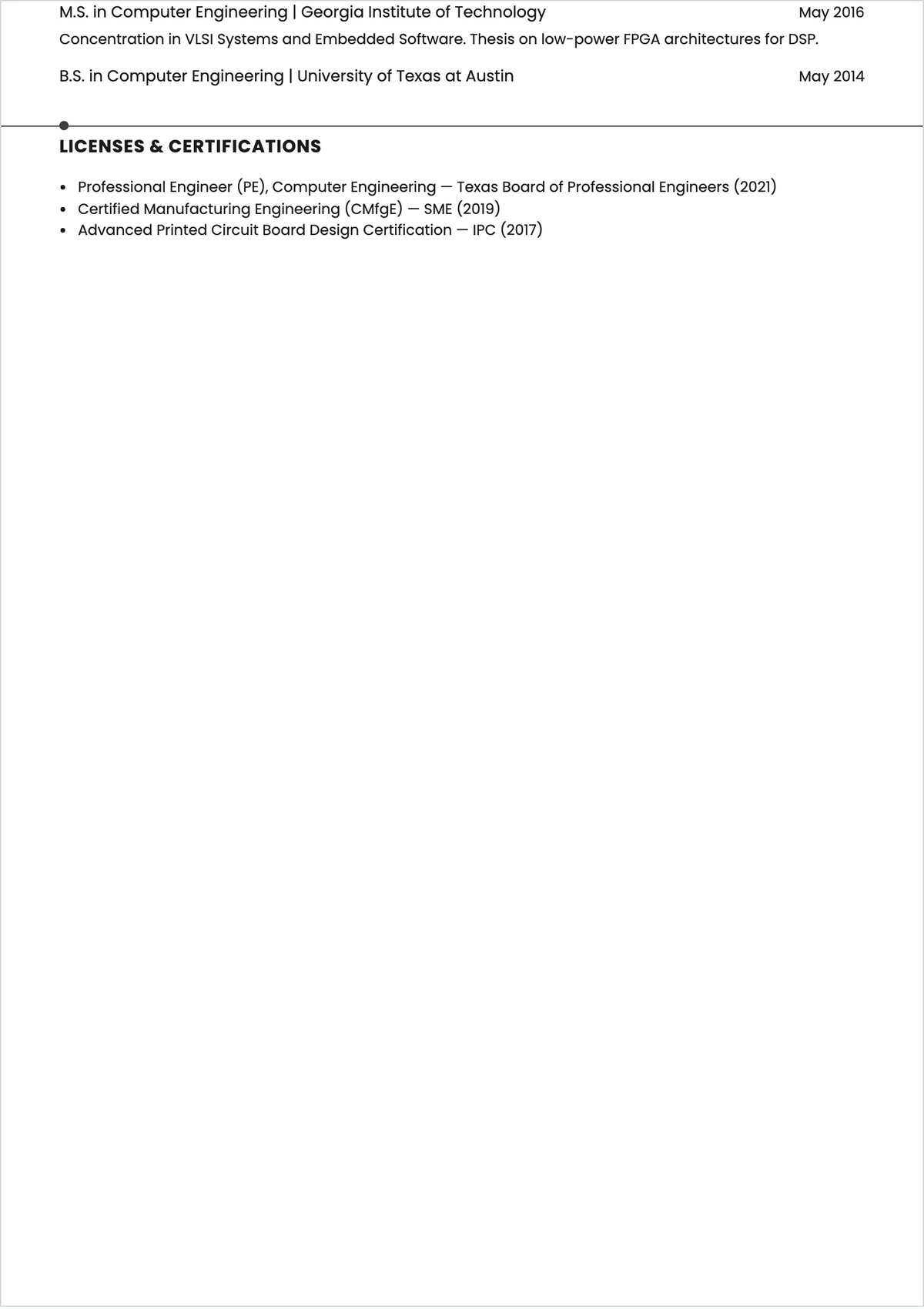 Free Computer Engineer ATS Resume Template, AI Resume Builder