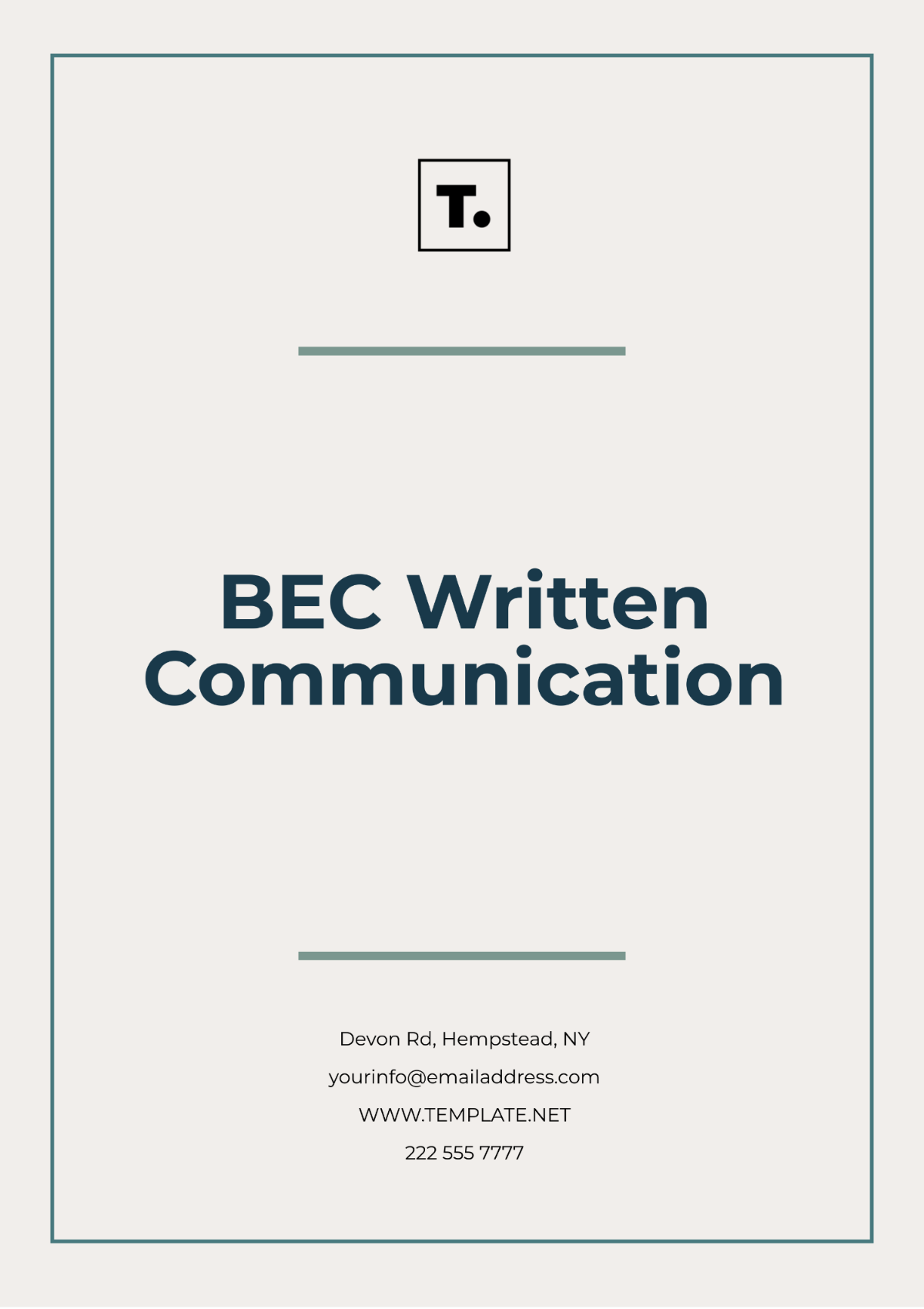 BEC Written Communication Template