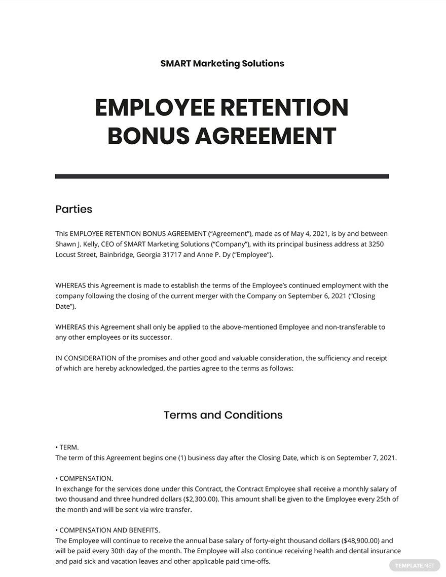 Retention Bonus