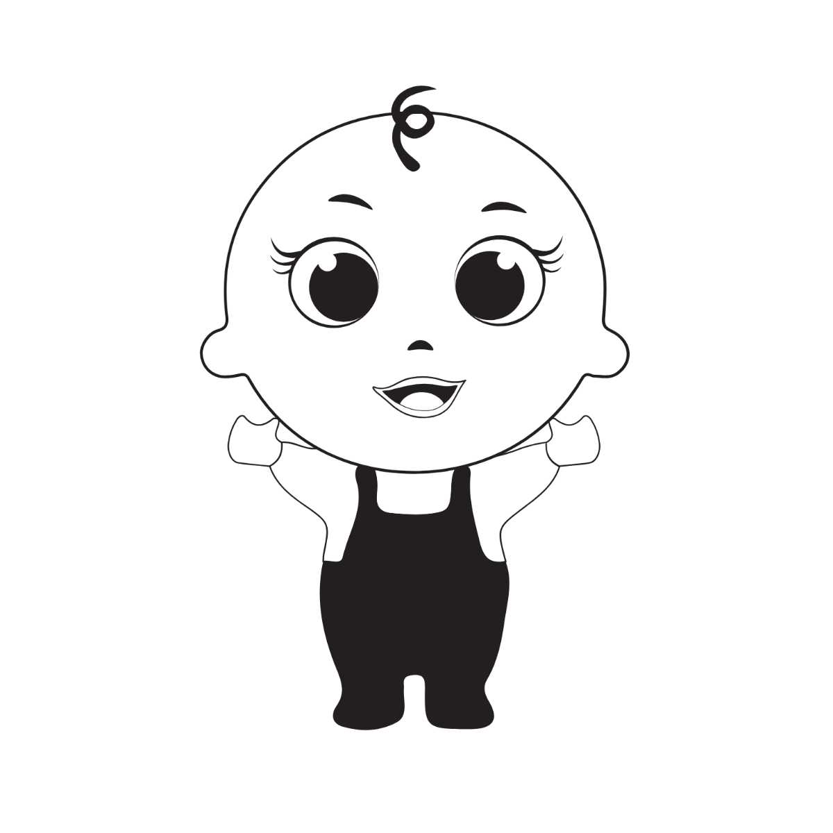 Black and White Baby Clipart