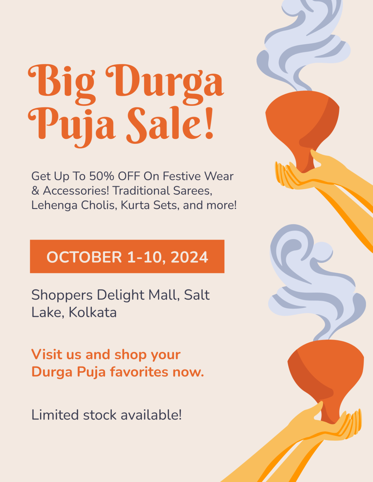 Durga Puja Sale Flyer