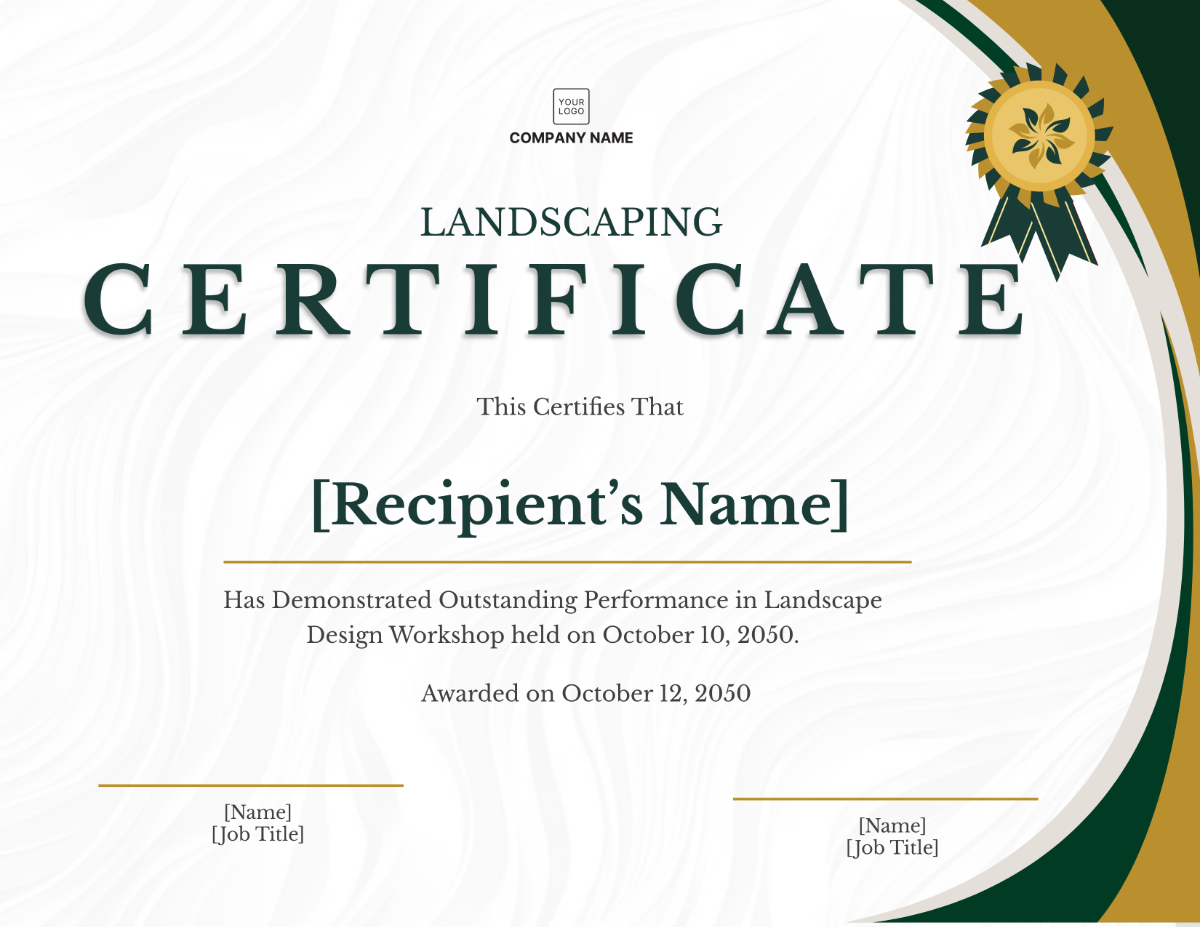 Landscaping Certificate Template - Edit Online & Download