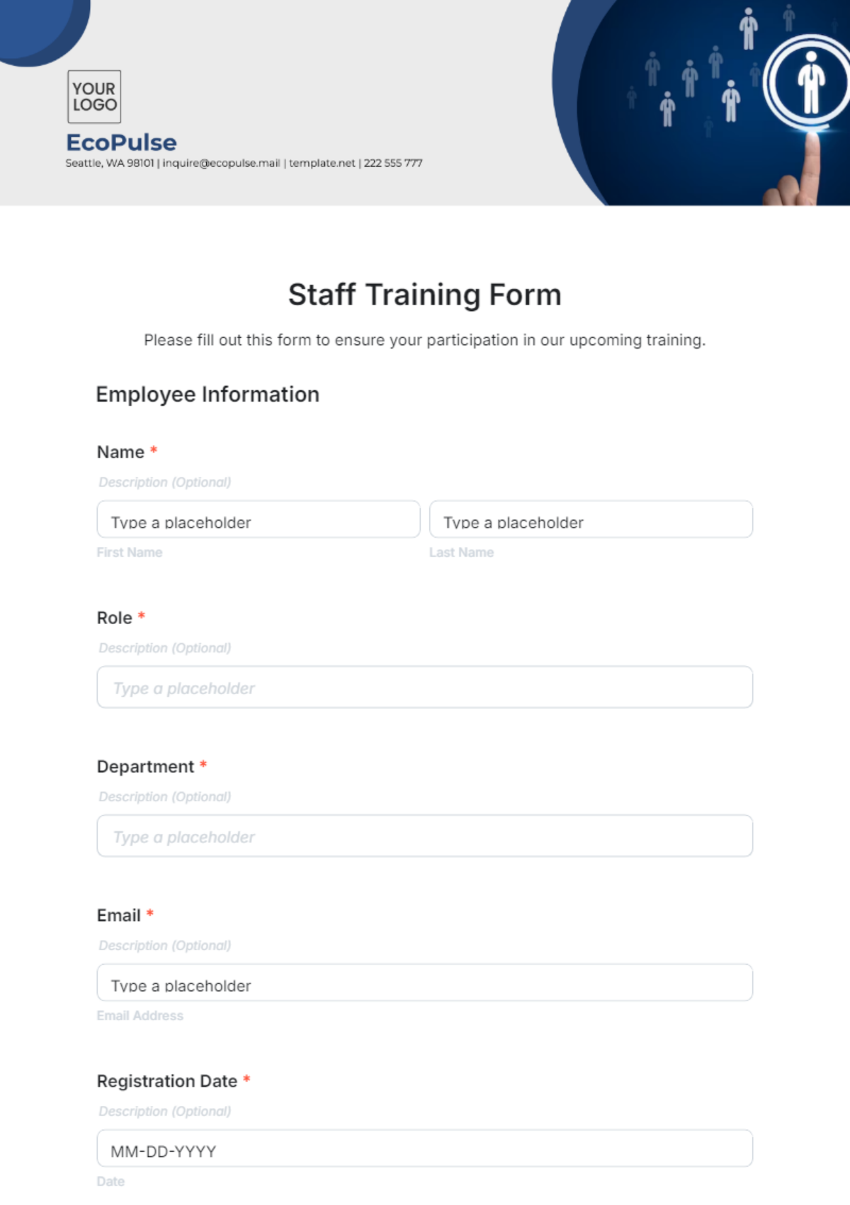 Staff Training Form Template - Edit Online & Download