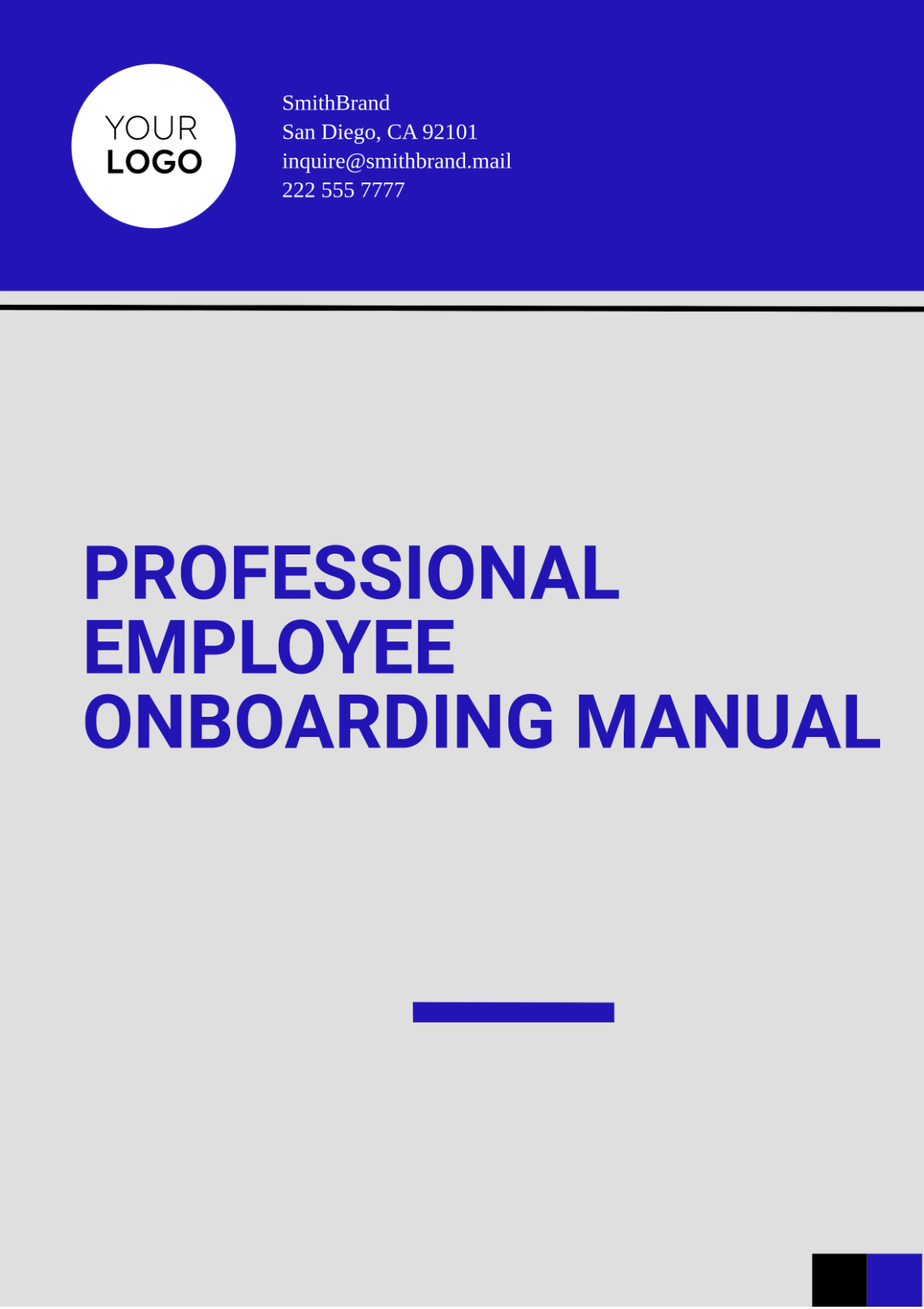 Professional Employee Onboarding Manual Template