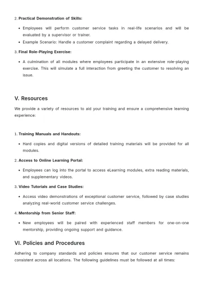 Free Retail Training Format Manual Template to Edit Online