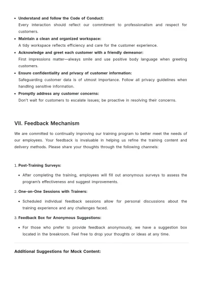 Free Retail Training Format Manual Template to Edit Online