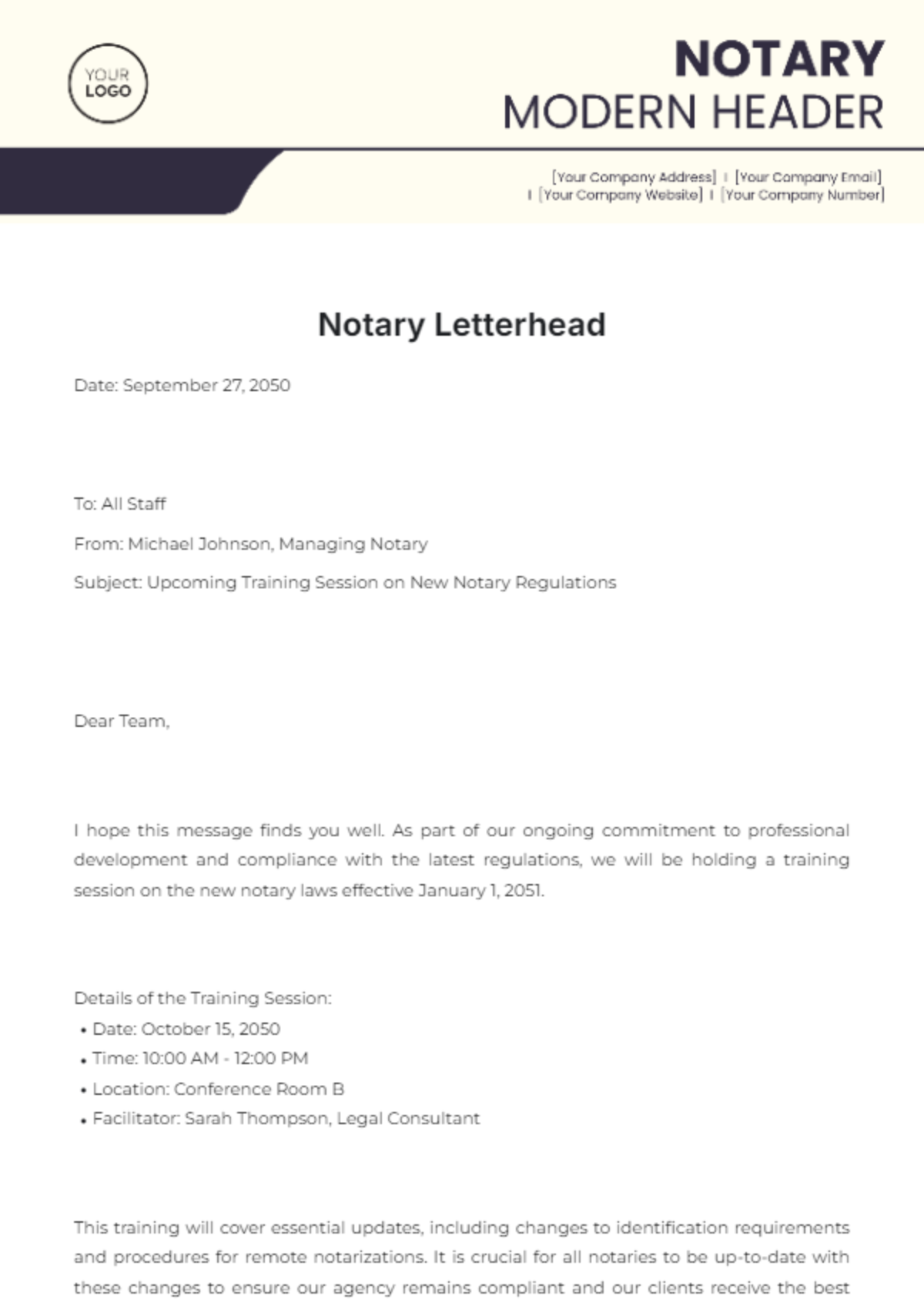 Notary Letterhead Template - Edit Online & Download