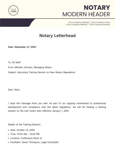 Free Notary Letterhead Template to Edit Online