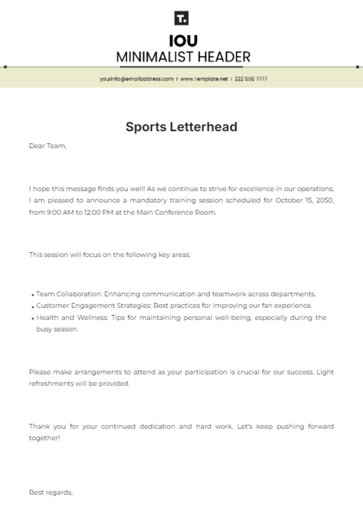 Sports Letterhead Template - Edit Online & Download