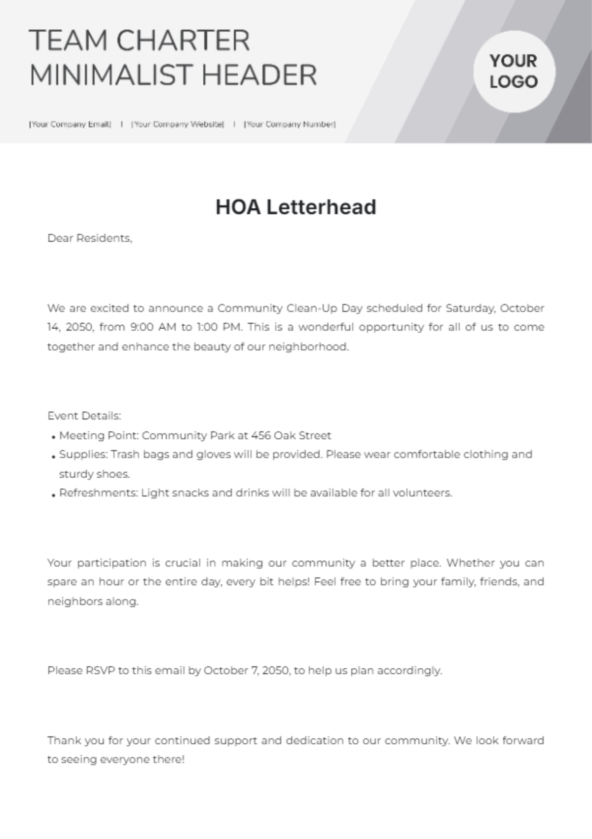 HOA Letterhead Template - Edit Online & Download