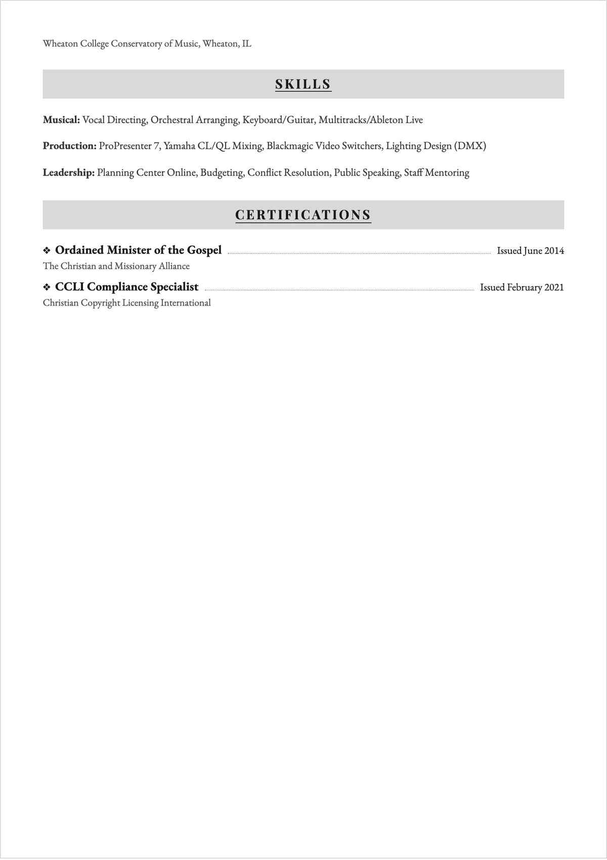 Free Blank Worship Pastor ATS Resume Template, AI Resume Builder