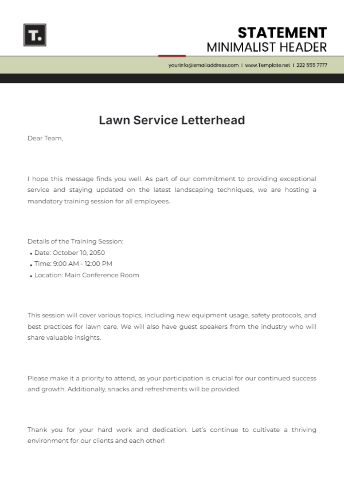 Lawn Service Letterhead Template - Edit Online & Download