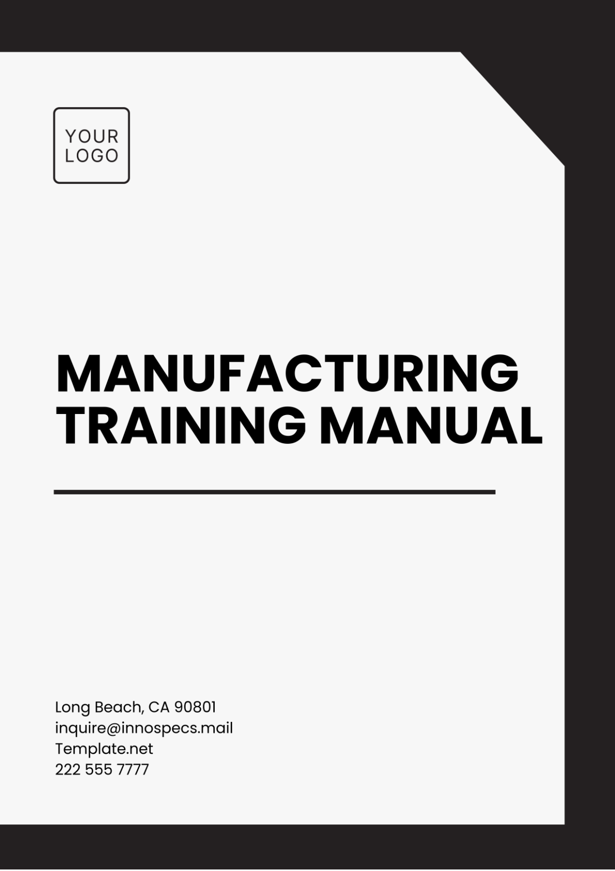 Manufacturing Training Manual Template - Edit Online & Download