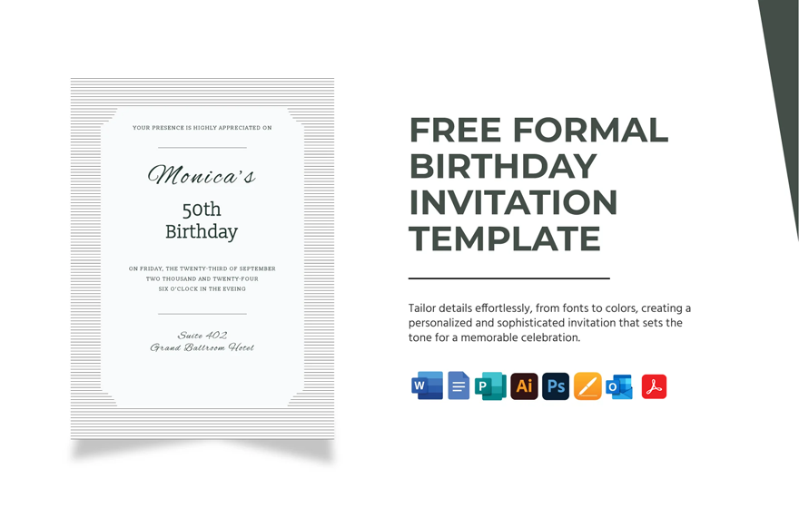 Formal Birthday Invitation Template