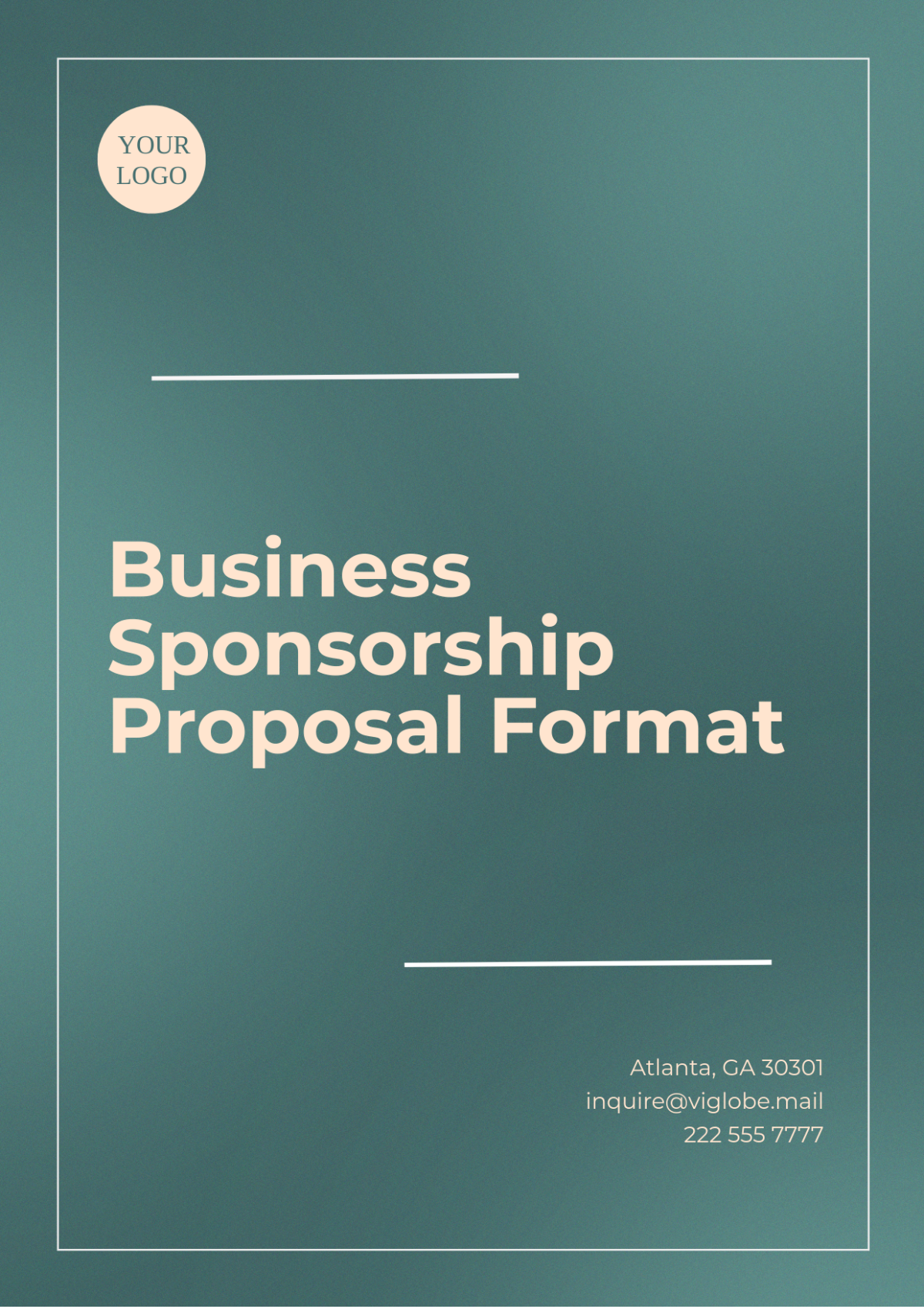 Business Sponsorship Proposal Format Template