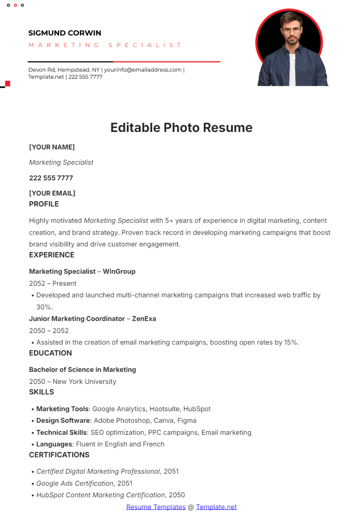 Free Resume Templates to Edit Online and Download