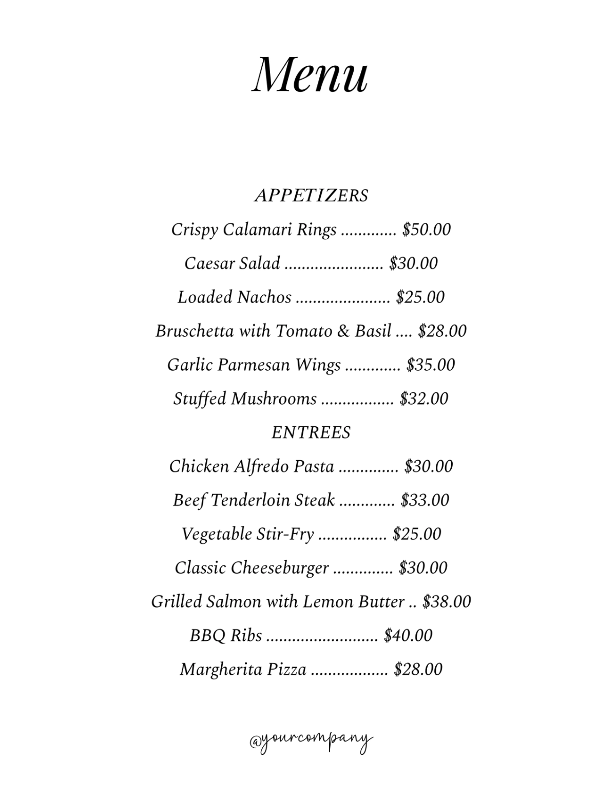 Food Menu Templates Free Free Menu Templates Food Menu Templates Free Free Menu Templates