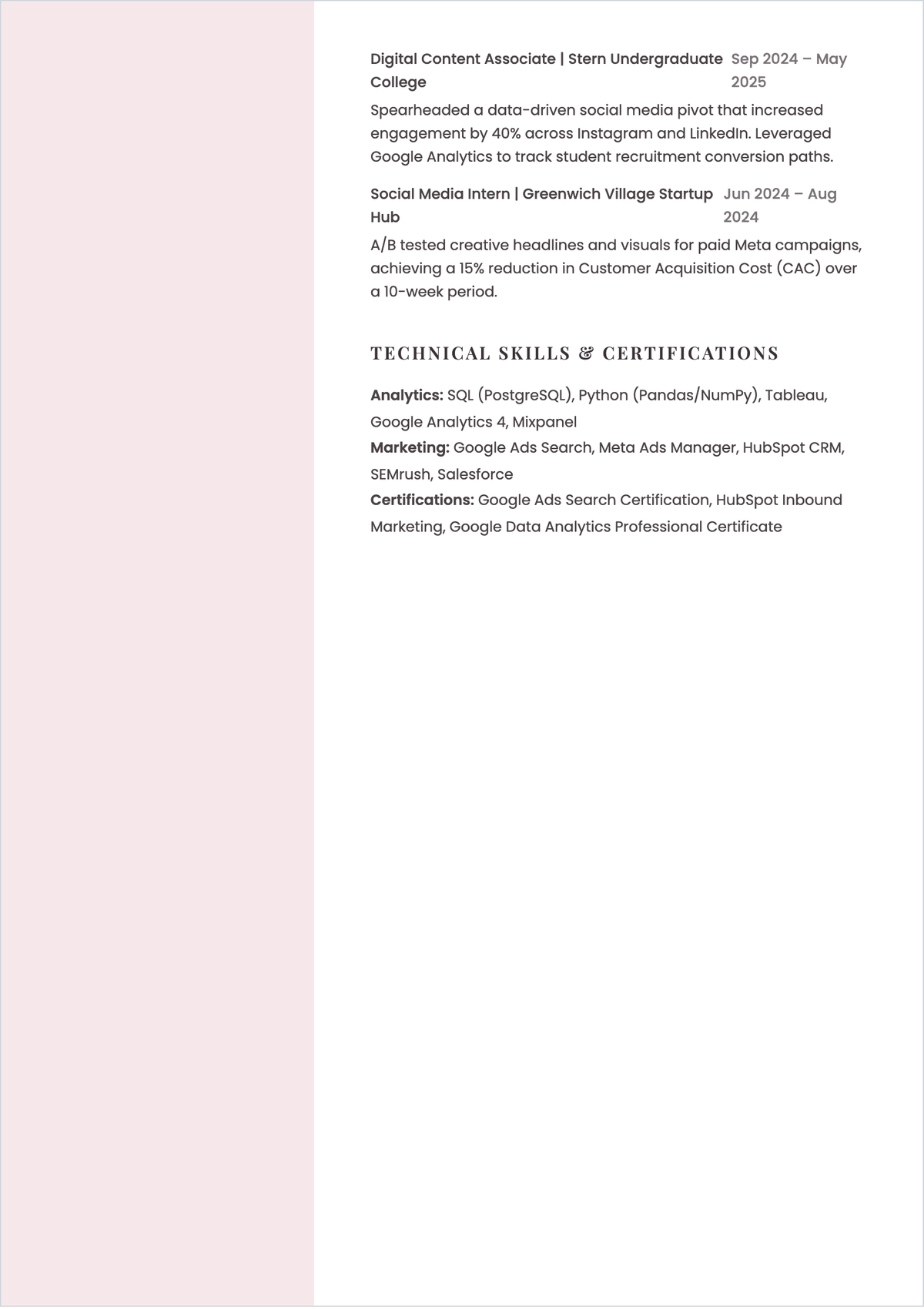 Free Student Photo ATS Resume Template, AI Resume Builder