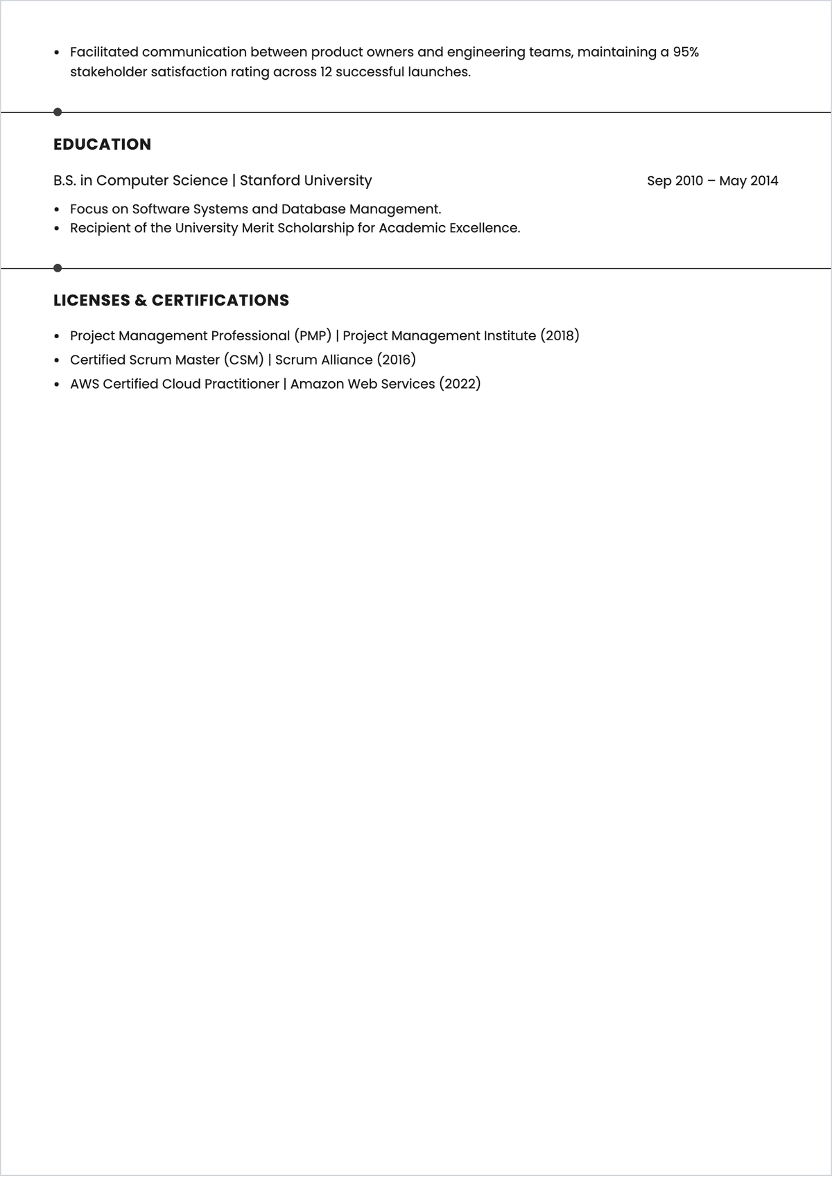 Free Minimalist One Page ATS Resume Template, AI Resume Builder