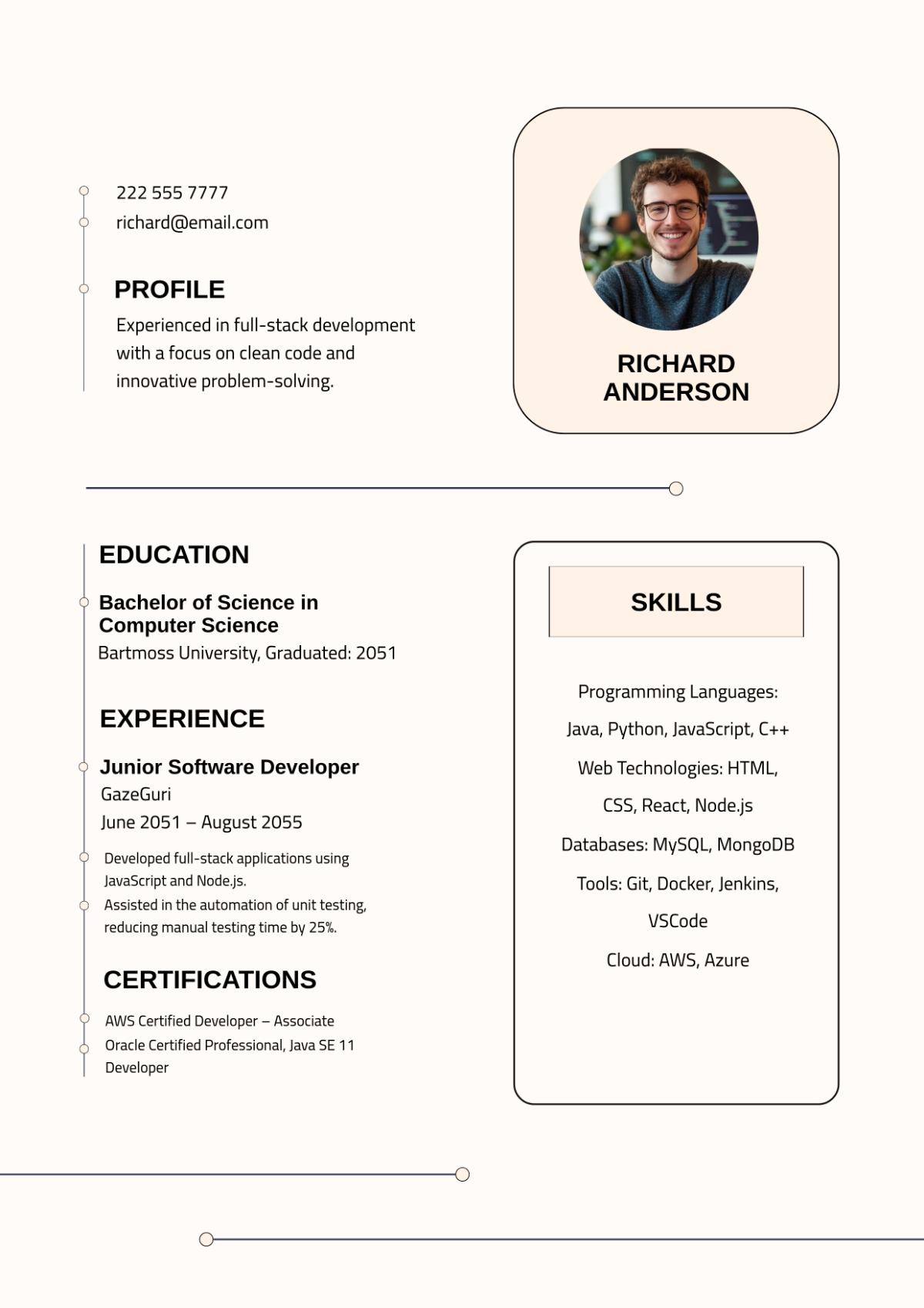 Minimalist One Page Resume Template - Edit Online & Download