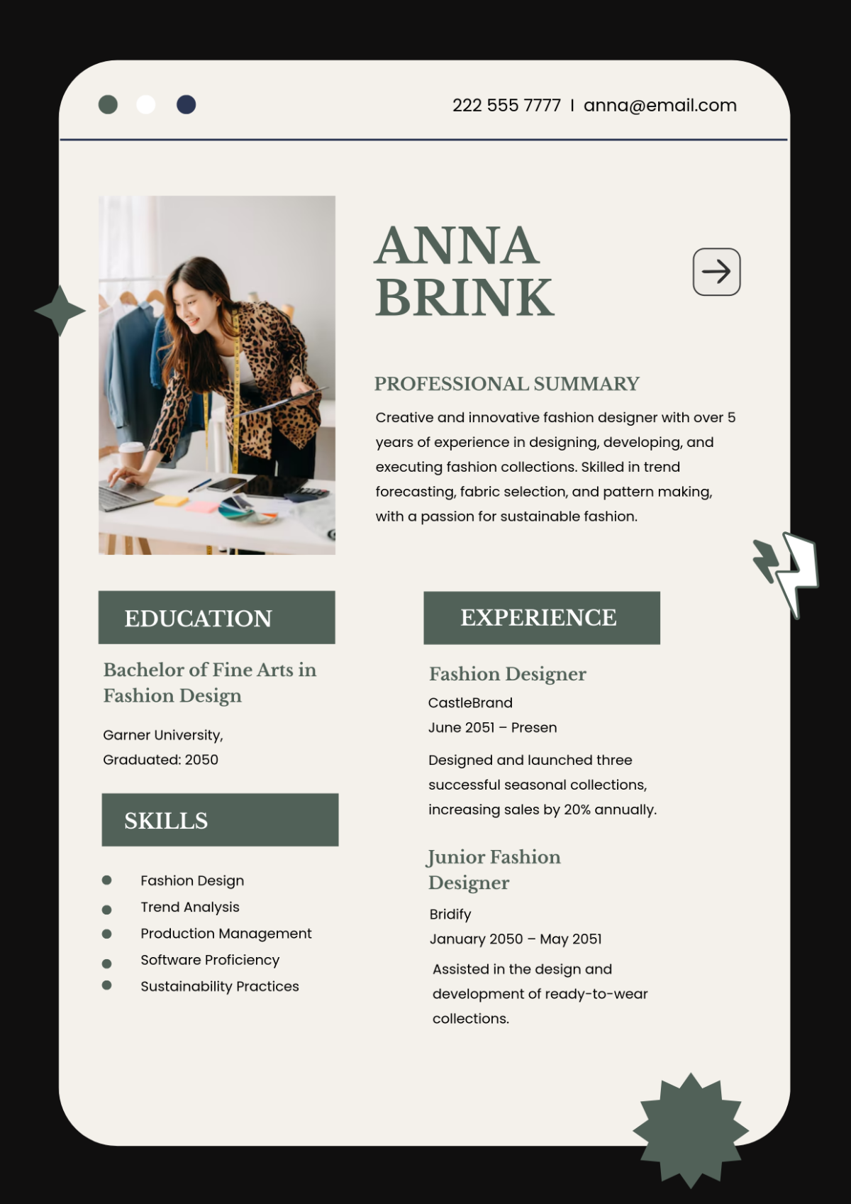 Modern One Page Resume Template - Edit Online & Download