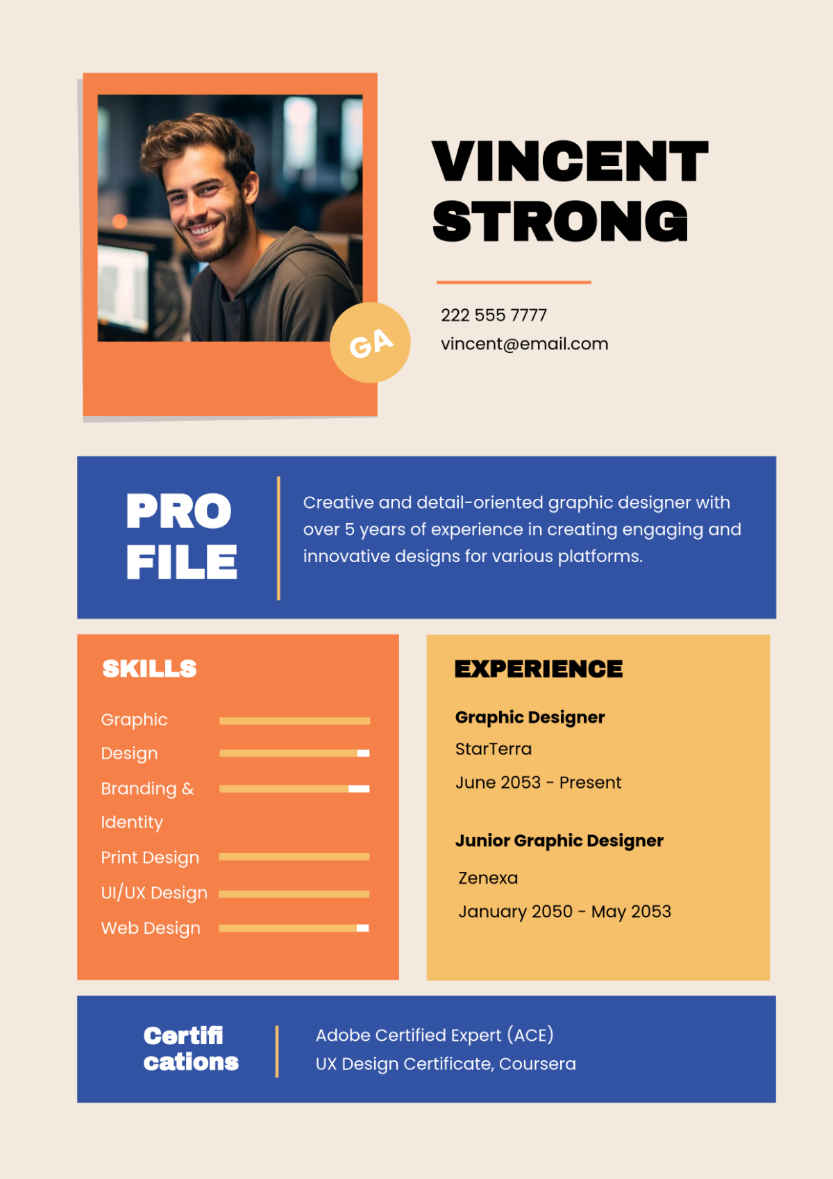 Infographic One Page Resume Template - Edit Online & Download