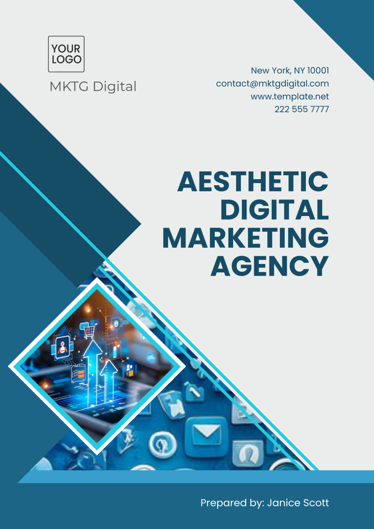 Aesthetic Digital Marketing Agency Cover Page Template - Edit Online & Download