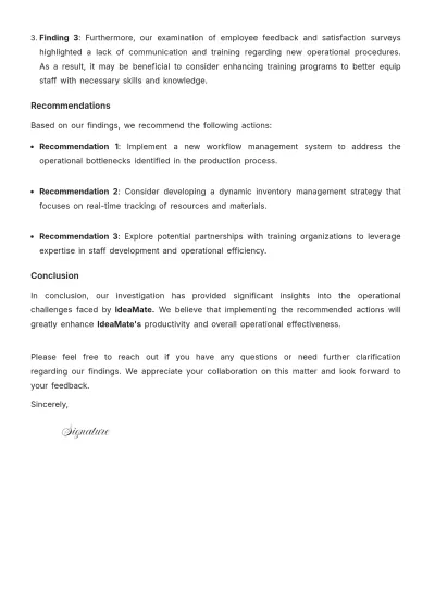 Free Findings Report Letter Template to Edit Online