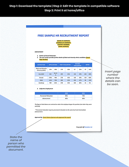 Sample HR Recruitment Report Template - Google Docs, Word | Template.net