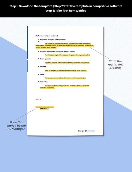 Sample HR Recruitment Process Template - Google Docs, Word | Template.net
