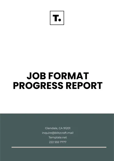 Free Job Format Progress Report Template to Edit Online