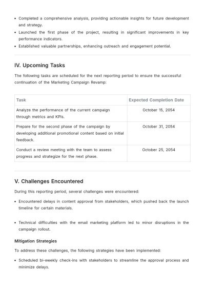 Free Job Format Progress Report Template to Edit Online