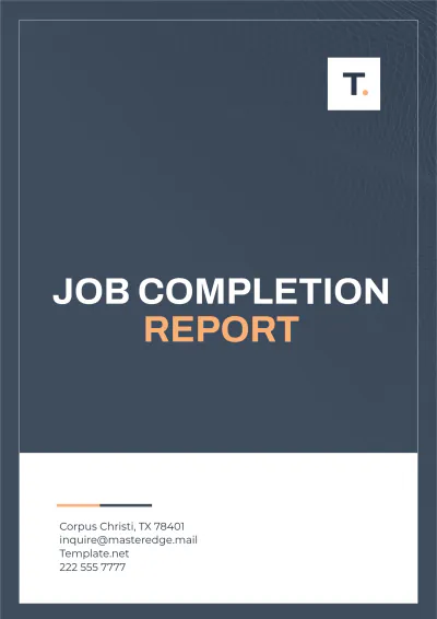 Free Job Completion Report Template to Edit Online