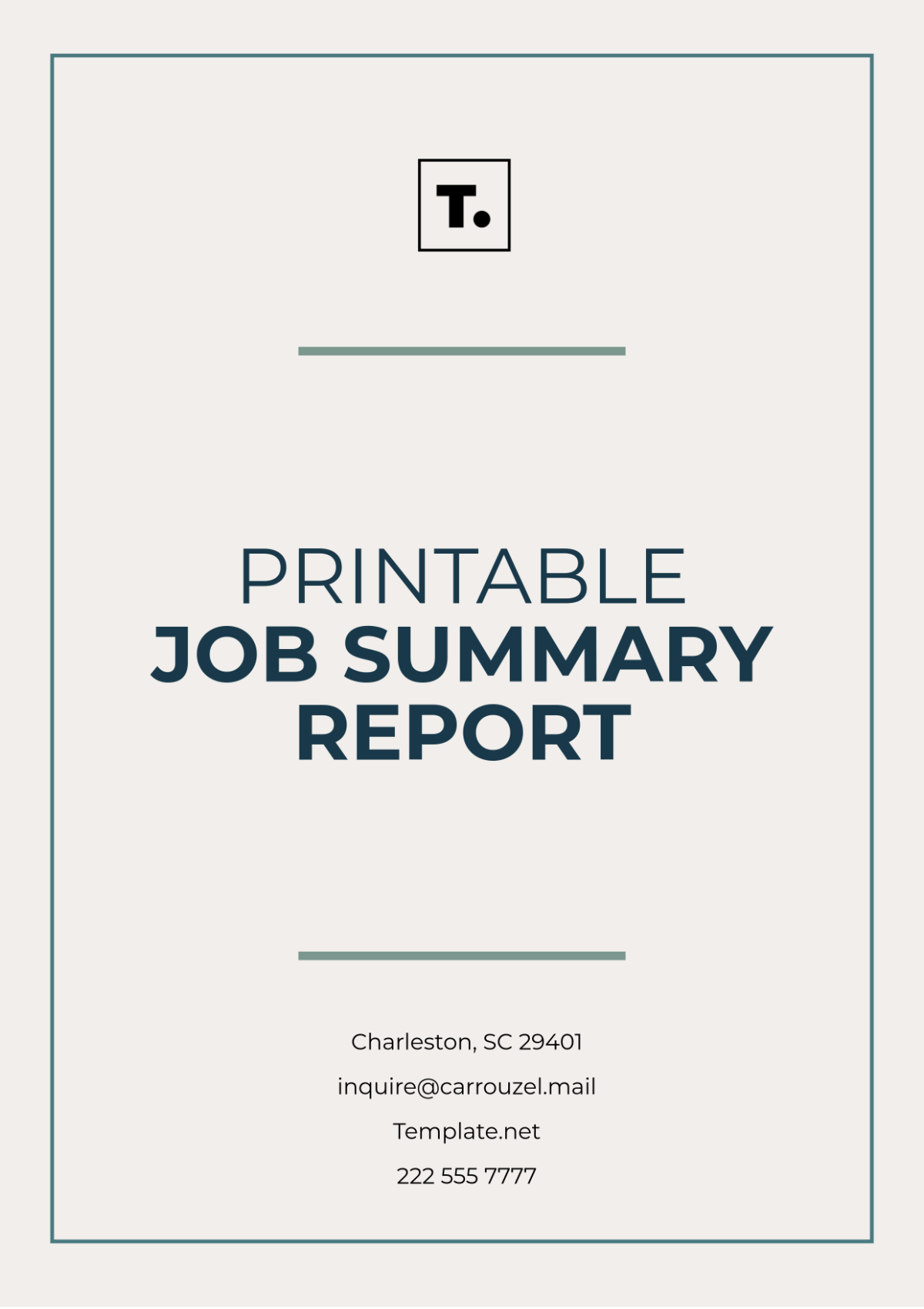 Printable Job Summary Report Template - Edit Online & Download