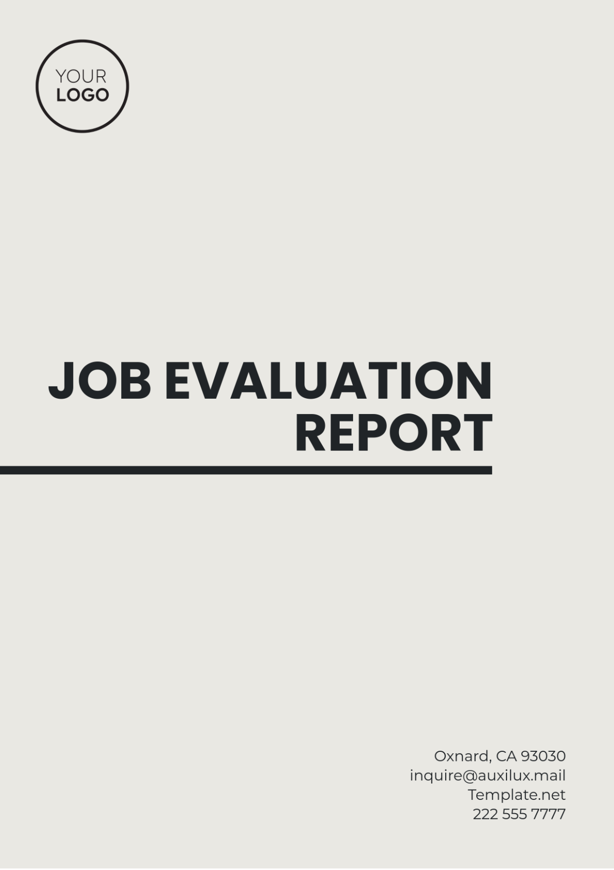 Job Evaluation Report Template - Edit Online & Download