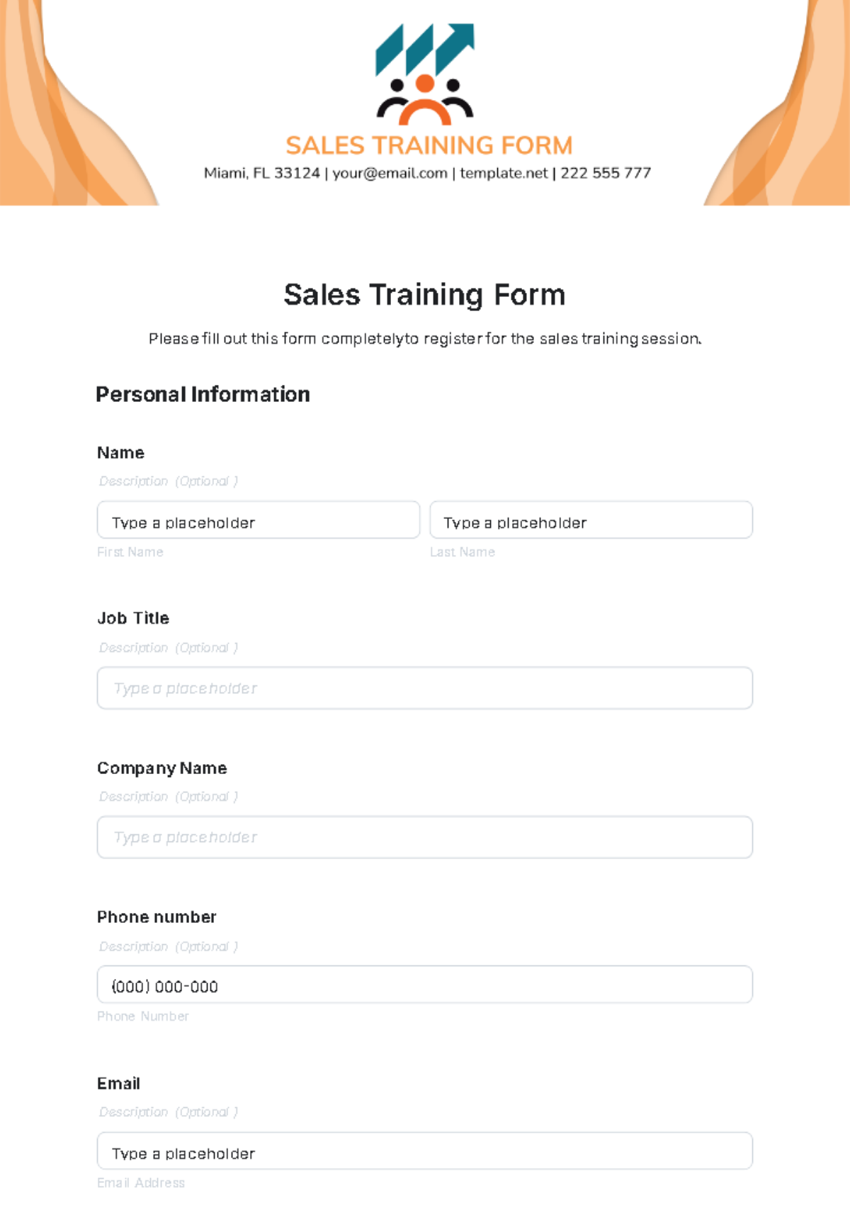 Sales Training Form Template - Edit Online & Download