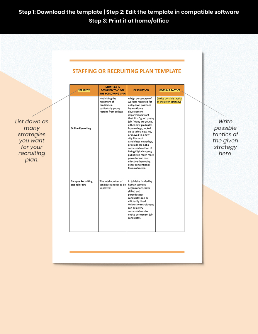 Staffing or Recruiting Plan Template
