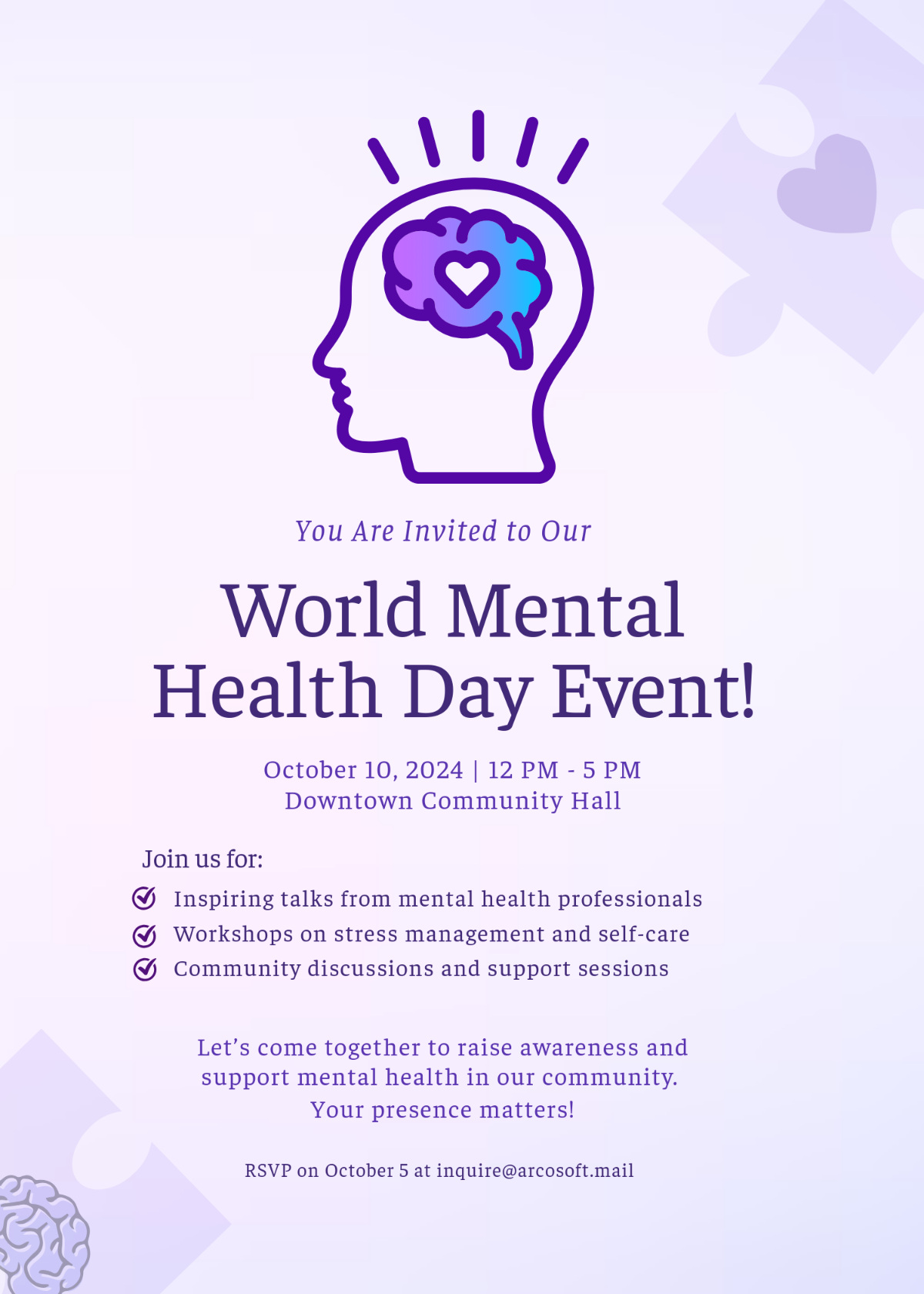 World Mental Health Day Invitation