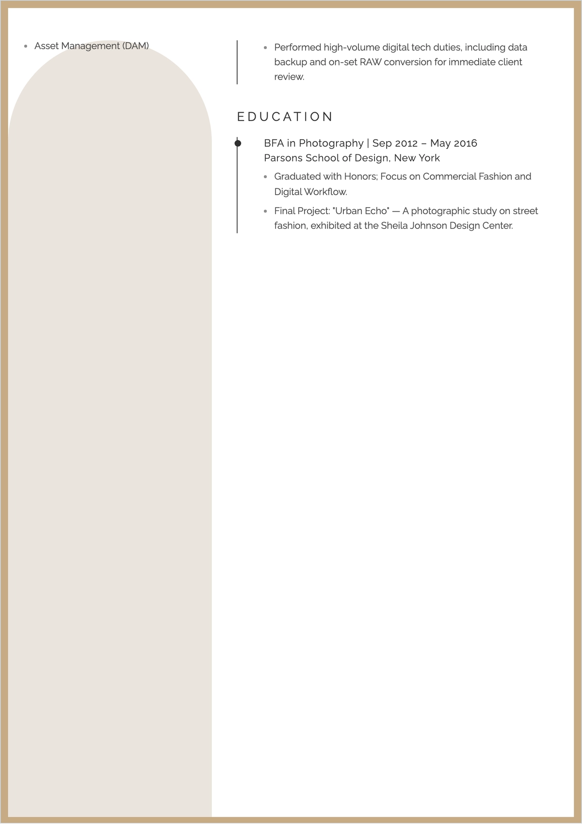 Free Modern Photo ATS Resume Template, AI Resume Builder