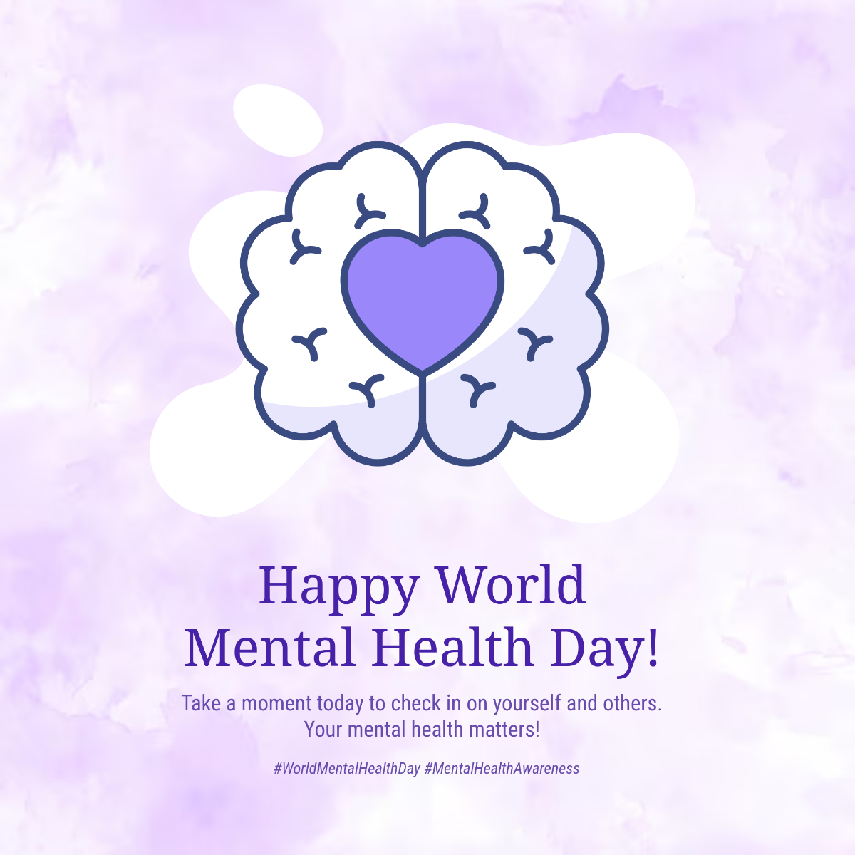 Purple World Mental Health Day Instagram Post