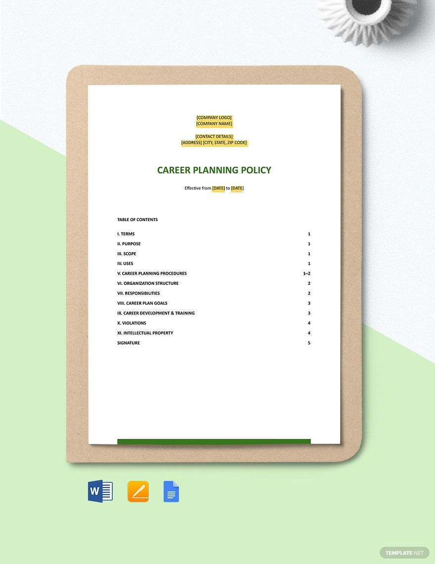 Career Planning Policy Template