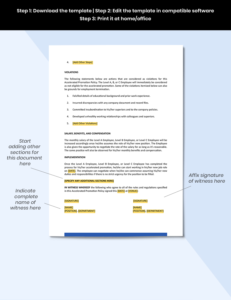 Accelerated Promotion Policy Template