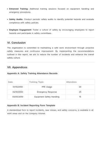 Free Workplace Safety Report Template to Edit Online