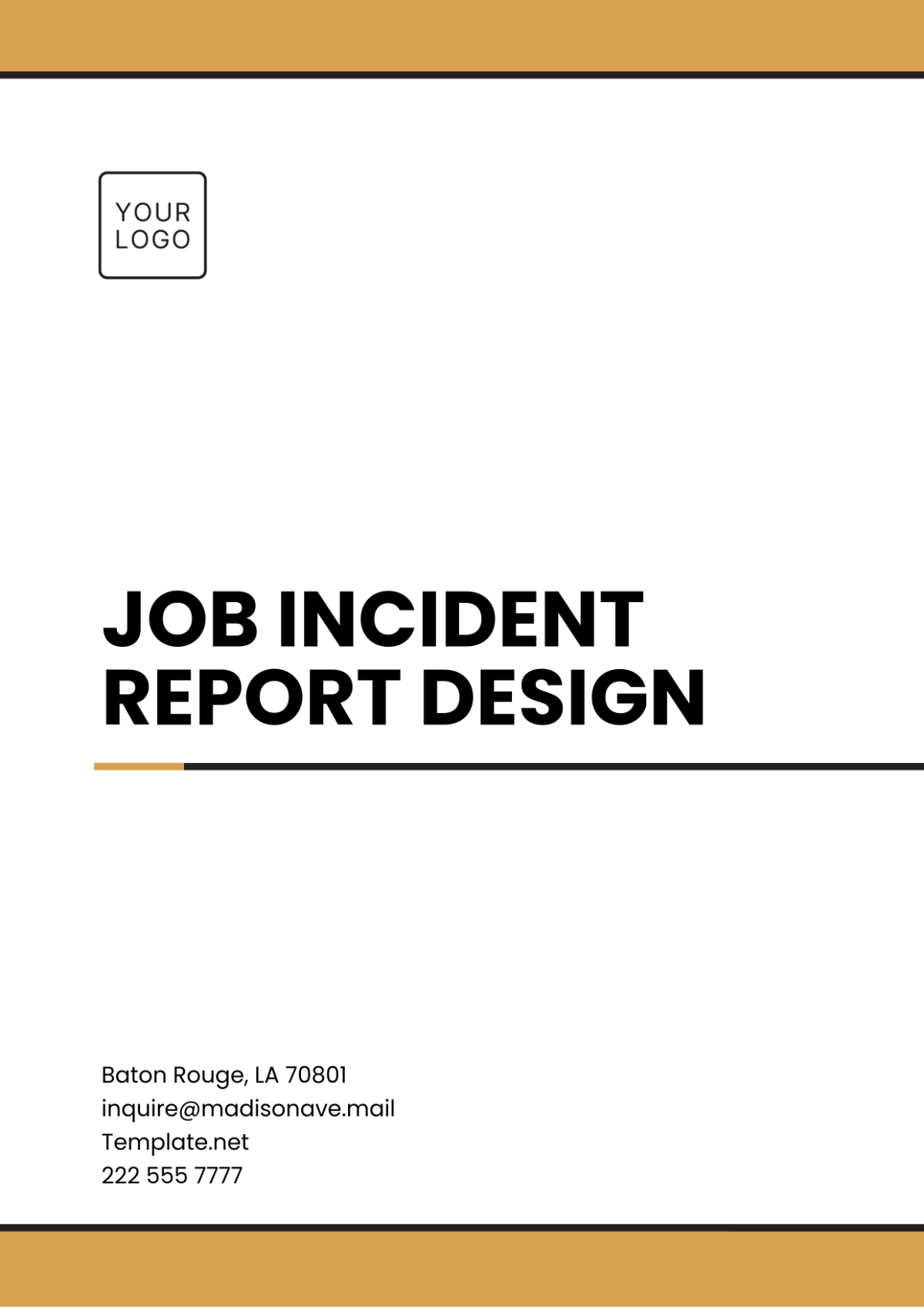 Job Incident Report Design Template - Edit Online & Download