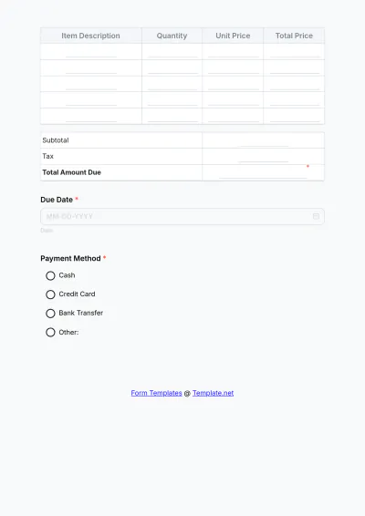 Free Solar Energy Invoice Form Template to Edit Online
