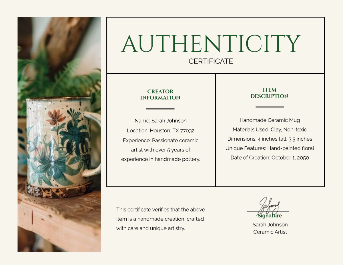 DIY Authenticity Certificate Design Template - Edit Online & Download